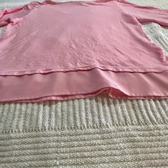 - Sanctuary  Linen Tie Sleeve Tee - Womans Size LP Soft Rose Pink - Picture 8 of 13